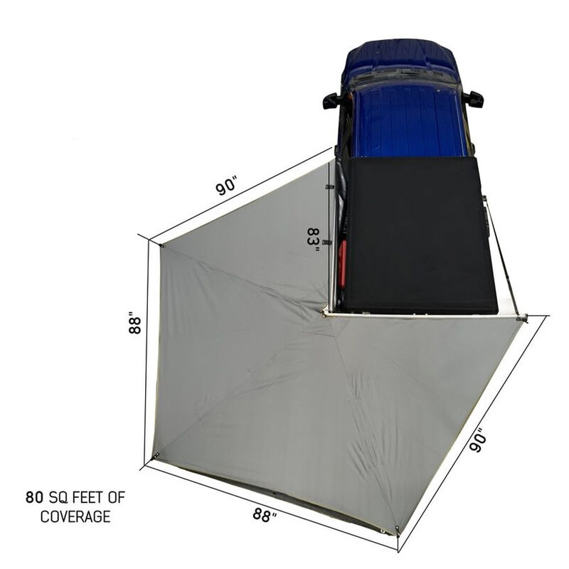 Overland Vehicle Systems Nomadic 270 LT Awning, Driver Side, Dark Gray image number 3