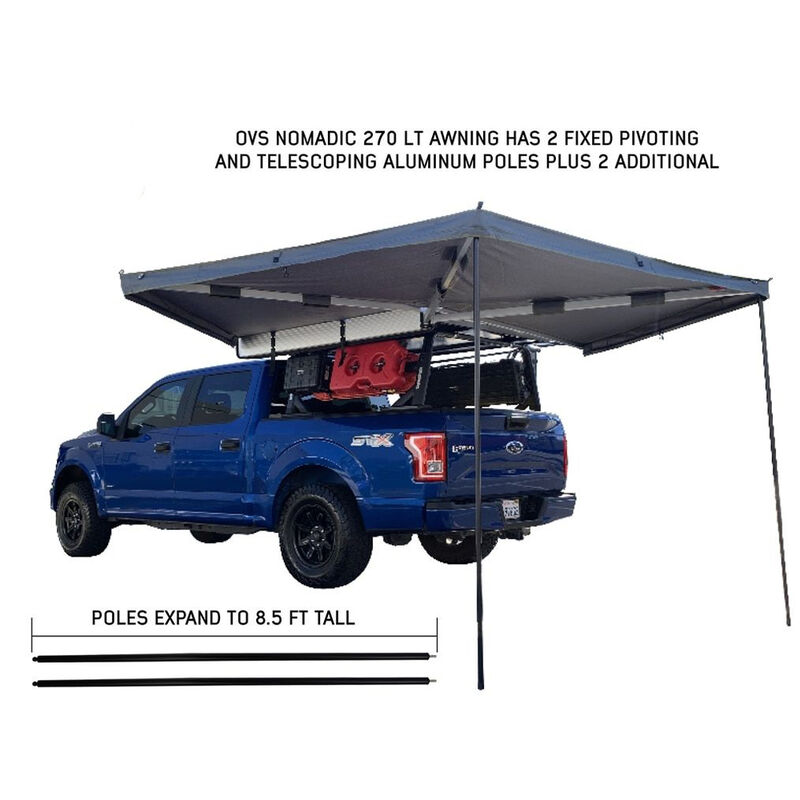 Overland Vehicle Systems Nomadic 270 LT Awning, Driver Side, Dark Gray image number 5