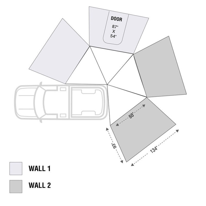 Overland Vehicle Systems Nomadic 270 LT Awning Wall 2, Passenger Side image number 3